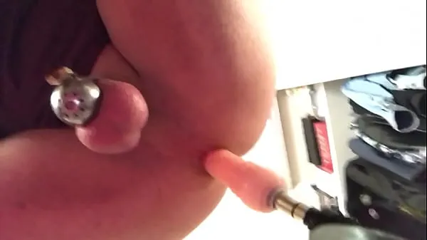 Stupid chastity sissy tries to cum but can't