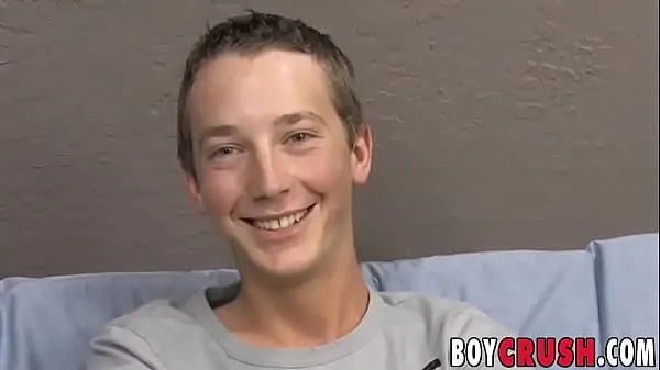 Hot Twink cutie Riley Johnston jerking off big cock after interview warm Videos