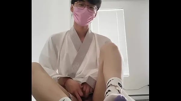 Hot cute asian hanfu femboy twink socks tease you and huge load cum traditional chinese clothes warm Videos