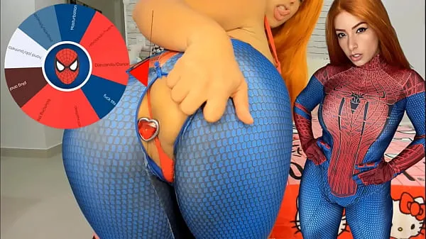 Καυτά Mary Jane from spider man cosplay feat the wheel of sex game blowjob big tits bouncng and buttplug TRY NOT TO CUM ζεστά βίντεο