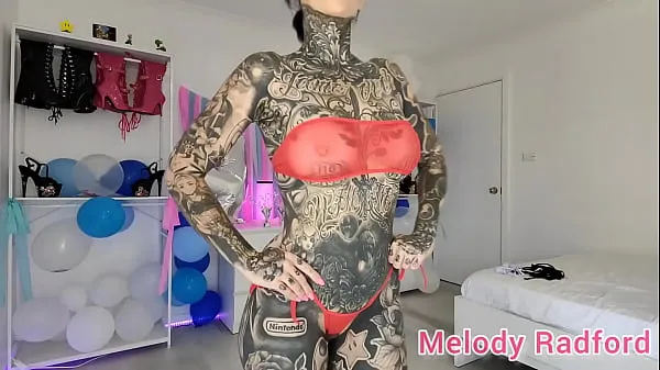 뜨겁Sheer Black and Red Skimpy Micro Bikini try on Melody Radford 따뜻한 동영상