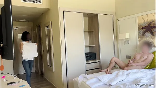 Hot PUBLIC DICK FLASH. I pull out my dick in front of a hotel maid and she agreed to jerk me off warm Videos